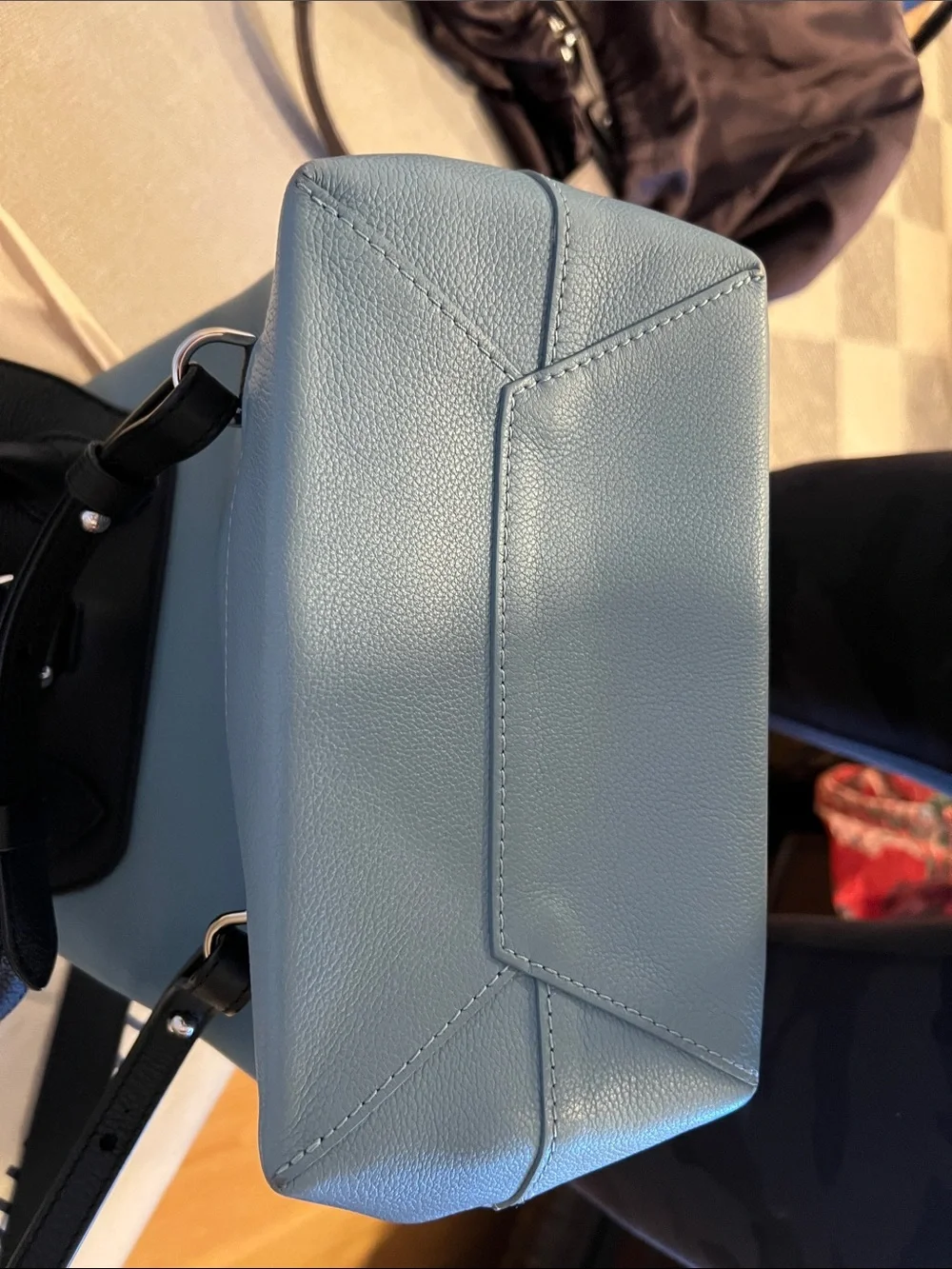 Louis Vuitton Black and Blue Leather Top-Handle Backpack